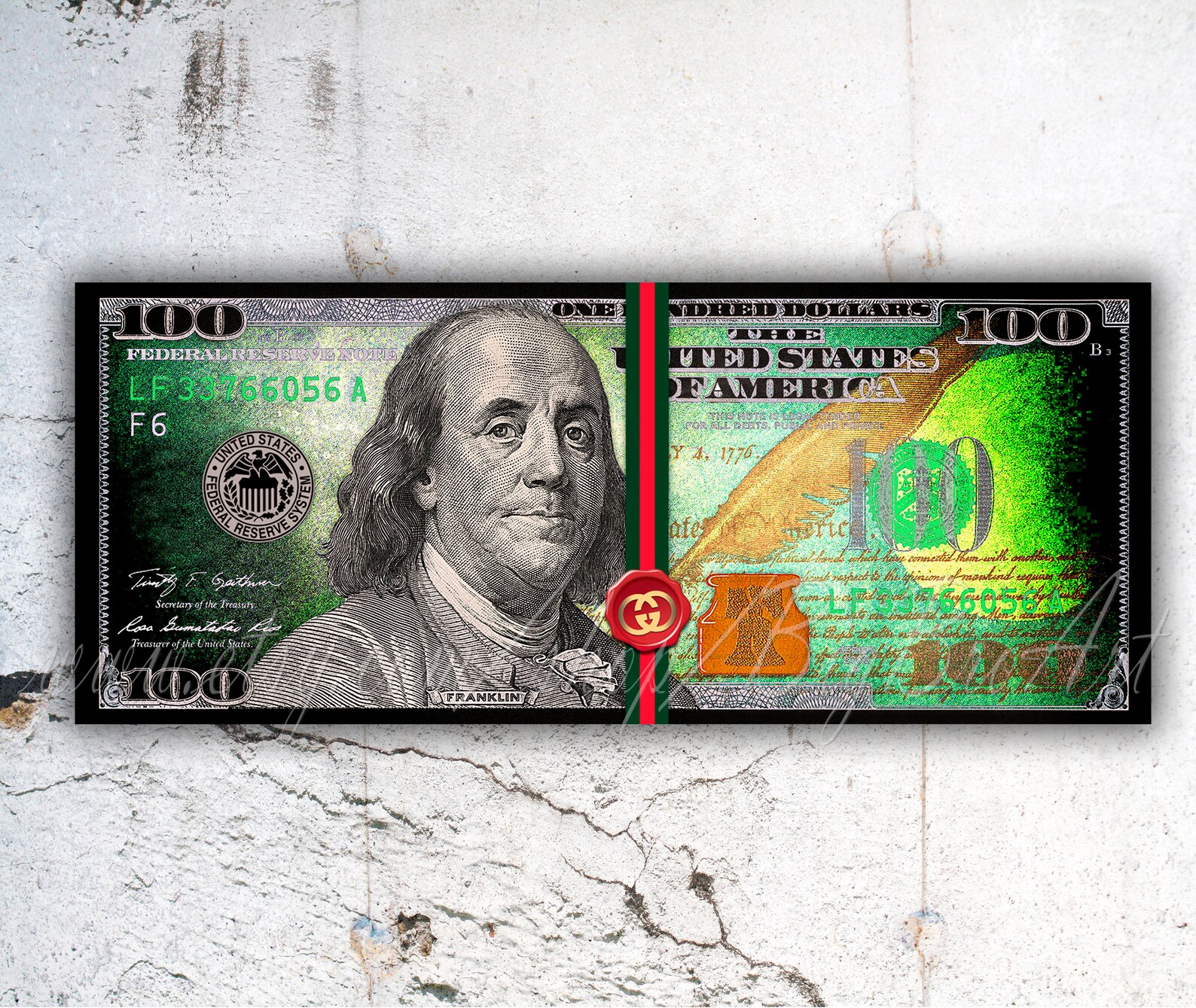 Money Wall Art 100 Dollars Bill Wall Art Decor printable Large | Etsy