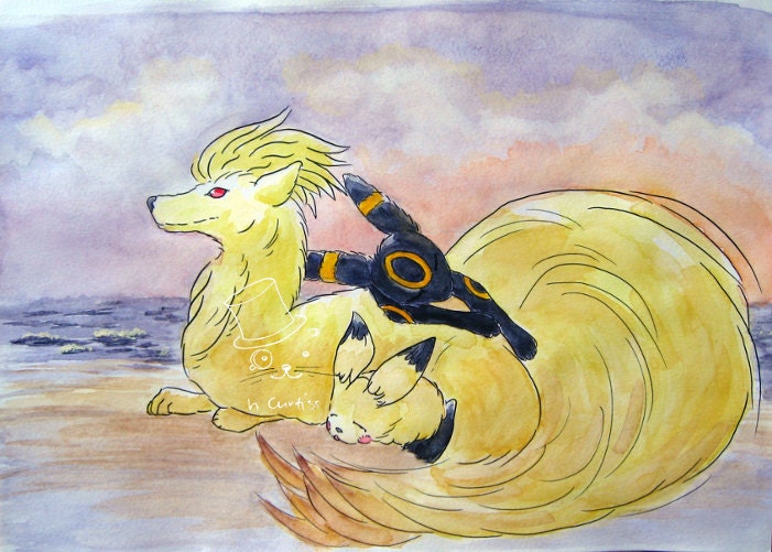 Umbreon pokemon watercolor Poster by Mihaela Pater - Fine Art America