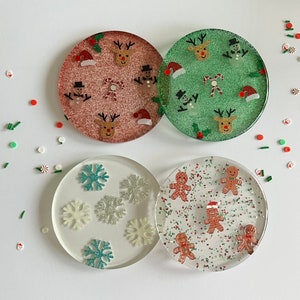 Christmas themed resin coasters