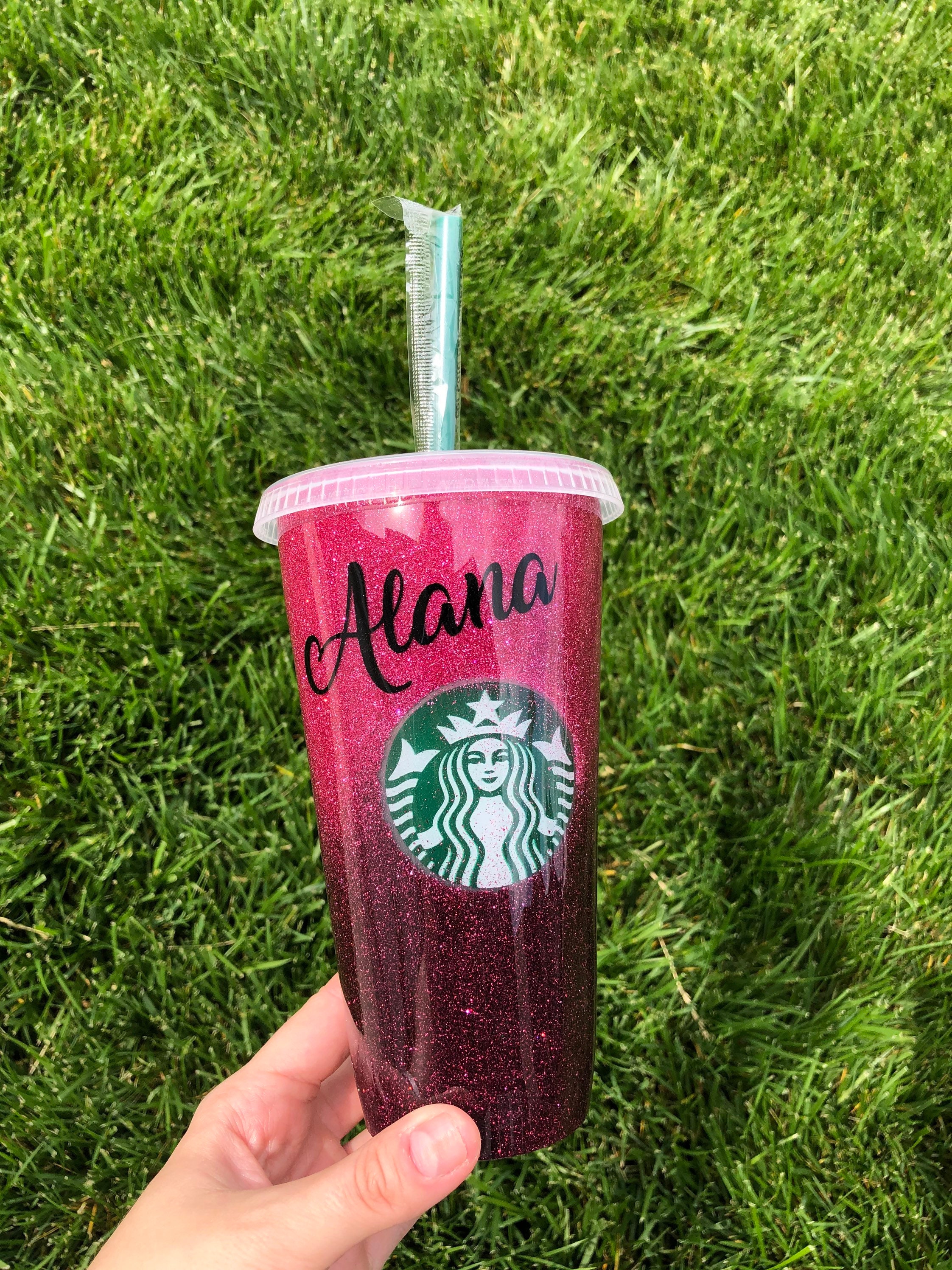 Glitter Epoxy Coated Starbucks Reusable Cold Cup any Color Etsy