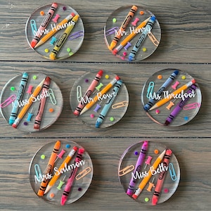 Crayon and Office Supply Resin Coasters