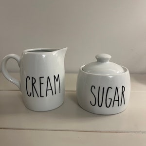 Rea Dunn Inspired Cream & Sugar Container Set