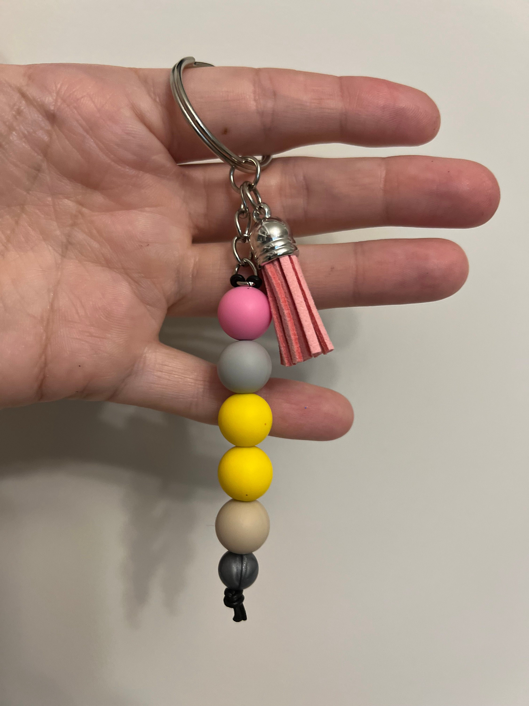 ollyia Bright Colors Silicone Beaded Car Key Chain Key Rings