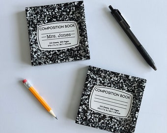 Composition Notebook Square Resin Teacher Coasters