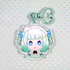 Vtuber Maid Mint Fantome Acrylic Charm Keychain