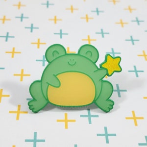 Froggie Star Enamel Pin | Kawaii Cute Gift for Frog Lovers