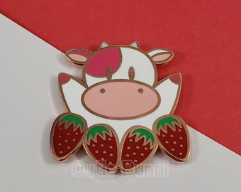 Strawberry Cow Enamel Pin | Story of Seasons | Harvest Moon