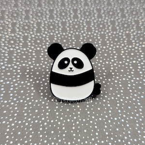 Panda Mini Enamel Pin (Black) | Bear Kawaii Cute Gift