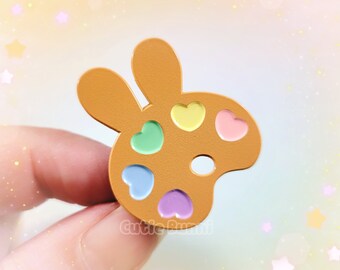 Bunny Palette Enamel Pin | Kawaii Cute Rabbit Gift for Artist