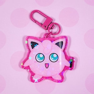 Jigglypuff Acrylic Charm Keychain