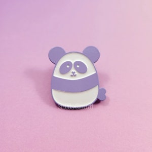 Panda Mini Enamel Pin (Lavender) | Bear Kawaii Cute Gift