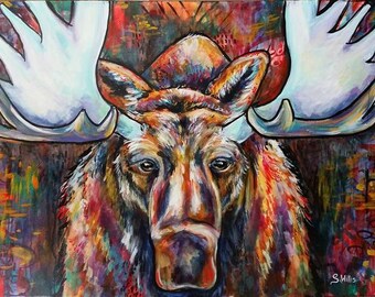 Moose - Moose Art Print  (Shelby Willis Spirit Animal Collection)