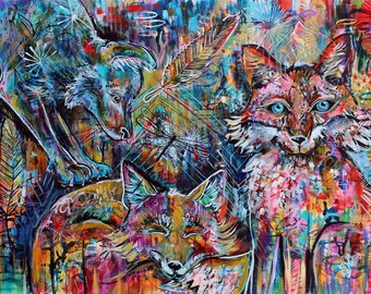 Swift Guidance - Colorful Fox Art Print  (Shelby Willis Spirit Animal Collection)