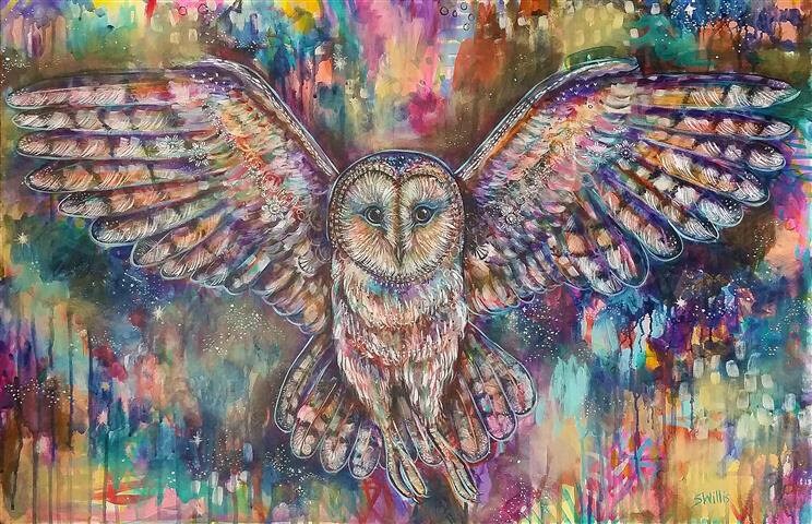 From Chaos to Brilliance = Barn Owl Art Print  (Shelby Willis Spirit Animal Collection)