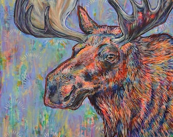 Moose 150 - Moose Art Print  (Shelby Willis Spirit Animal Collection)