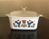 Corning Ware Country Festival Square Loaf Pan Dish 7 x 5 1 2 x 3