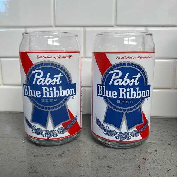 Pabst Blue Ribbon Glasses Set of 2