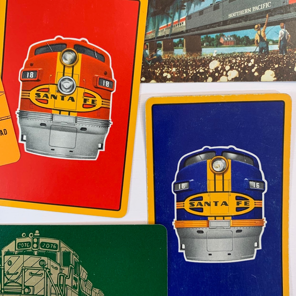 Set of 5 Railroad Train Playing Cards. Santa Fe. Rio Grande. Etsy