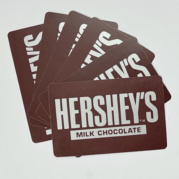 Set of 6 Hershey Chocolate Bar Playing Cards Pennsylvania. Milk Chocolate. Card Swap. Junk Journal Supply