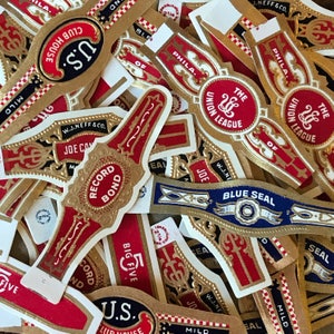 Vintage Cigar Bands 30 Pieces Vintage Paper, Scrapbooking Supply, Junk Journal Supply, Planner Supply