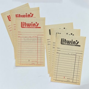 Set of 6. Vintage Litwin’s Family Clothing Store Receipts. Kansas.  Chanute. Parsons. Junk Journal Supply
