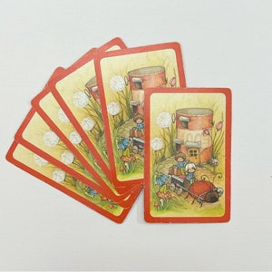 Juego de 6 lindas cartas de hallmark vintage con mariquitas y pixies. Tuck Spot. Suministro de revistas basura