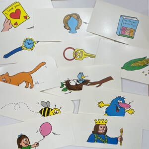 Ensemble de 12 cartes Flash Word Phonics. Photos. Approvisionnement en journaux indésirables
