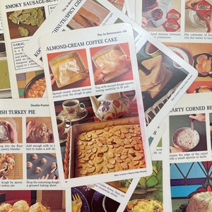 Vintage jaren 1970 Betty Crocker Recept Kaarten. Set van 8. Junk Journal Levering
