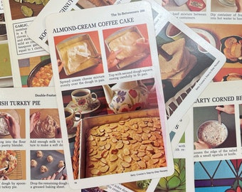 Vintage 1970s Betty Crocker Recipe Cards. Set of 8. Junk Journal Supply