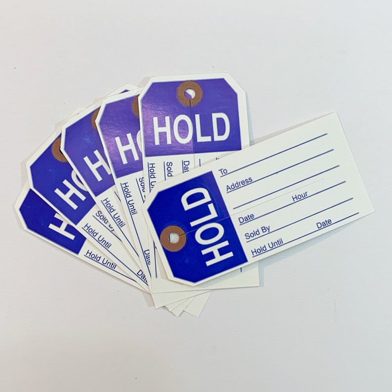 Hold Tag Examples Set of Five, New Blue Hold Tags. Journal Spot. Page Tab. Junk Journal ...