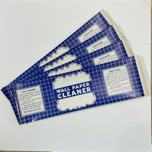 NOS. Wall Paper Cleaner Can Labels. Blue. Kitchen. Junk Journal Supply. Pocket.