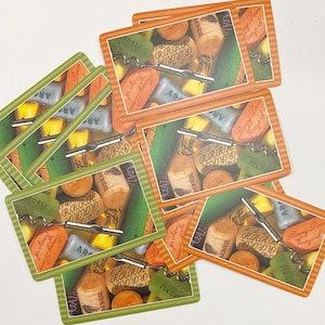 Voor de wijnliefhebber! 6 NOS Springbok Speelkaarten met Kurken & Kurkentrekker. Junk Journal Levering