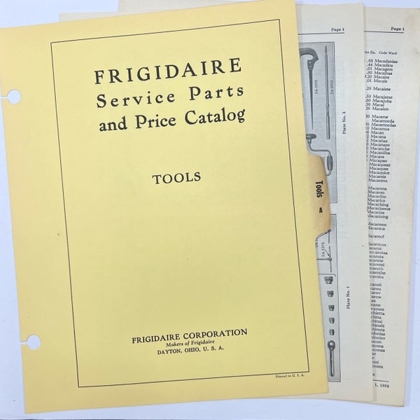 Set of 8 Pages. 1936 Frigidaire Refrigerator Parts. Homemaker. Kitchen. Junk Journal Supply