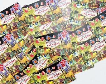 Viva Las Vegas! Set von 6 Spielkarten. Nevada.  Schwarze Jacke. Poker. Urlaub. Junk Journal Supply