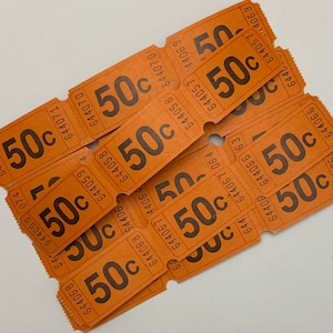 18 Vintage Orange Tickets. Junk journal. Halloween. Carnival Tickets