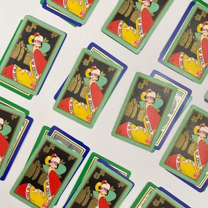 Set di 3 carte da gioco vintage Art Deco Congress. Donne. Segugio dei cervi. It Girl. Cappello Cloche