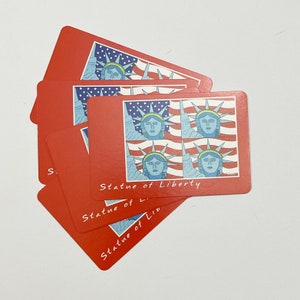 Conjunto de 6 novas cartas de jogar com a Estátua da Liberdade. Patriótico. Quatro de julho. Fornecimento de diário indesejado