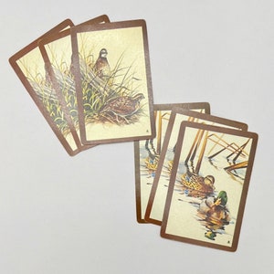 Sechs Vintage Spielkarten, Stockenten Enten. Wachteln. Bob Weiss. Jagd. Jäger. Junk Journal Versorgung