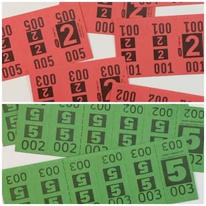 Set of 18 Red & Green Dry Cleaning Tickets. Junk Journal Supply. Christmas.