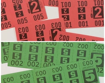 Lote de 18 tickets de tintorería rojos y verdes. Junk Journal Supply. Navidad.