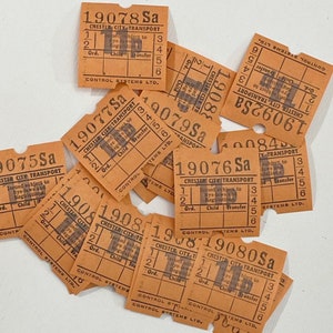 Set of 18 Orange British Bus Tickets. Page Tabs. Halloween. Junk Journal Supply