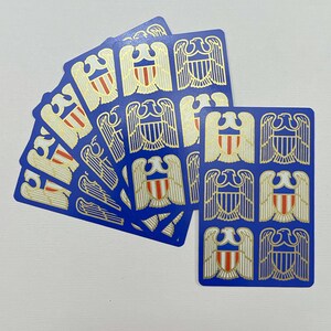 Set of 6 Patriotic Playing Cards with Eagles. Veteran. Military. Service. Junk Journal Supply