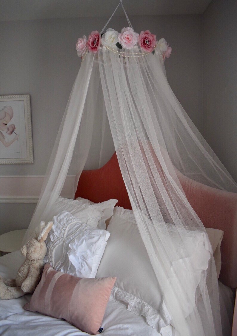 Rhinestone Flower Canopy Bed Canopy Floral Canopy Flower Etsy