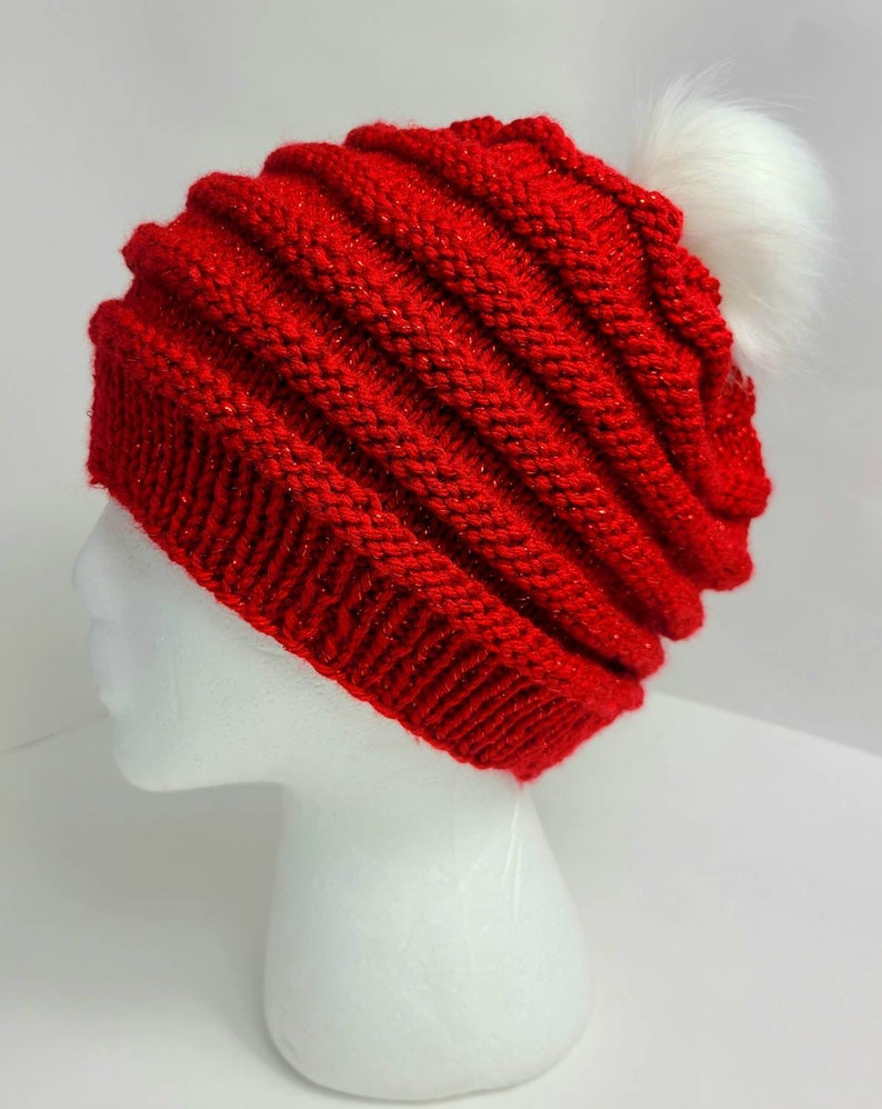 Meduims Token Knit Beanie - RED