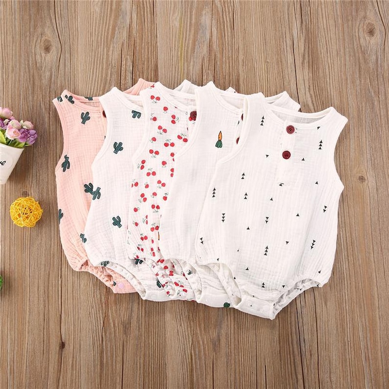 Pink Cactus Baby Romper Baby Shower Gift Baby Summer Romper Baby Jumpsuit Baby Romper| Baby Girl Clothes Baby Onesie