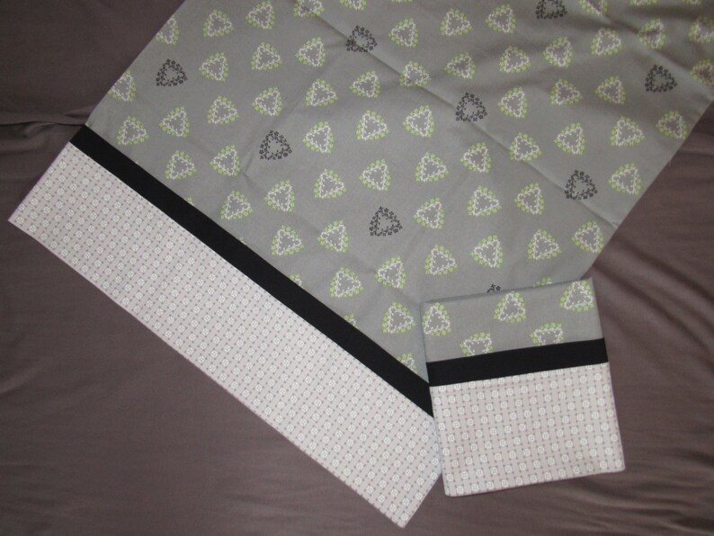 Contemporary Grey and Green Pillow Cases Etsy