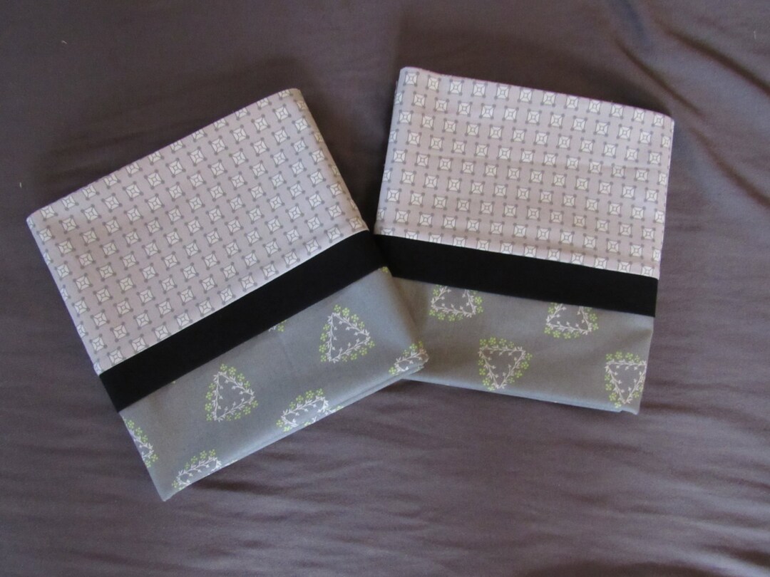 Contemporary Grey and Green Pillow Cases Etsy