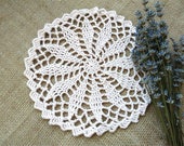 Creame Crochet Doily Vintage Doily 8.3 inches Lace Crochet Decor Coaster Table Decoration Round Crochet Centerpiec Wedding Decoration