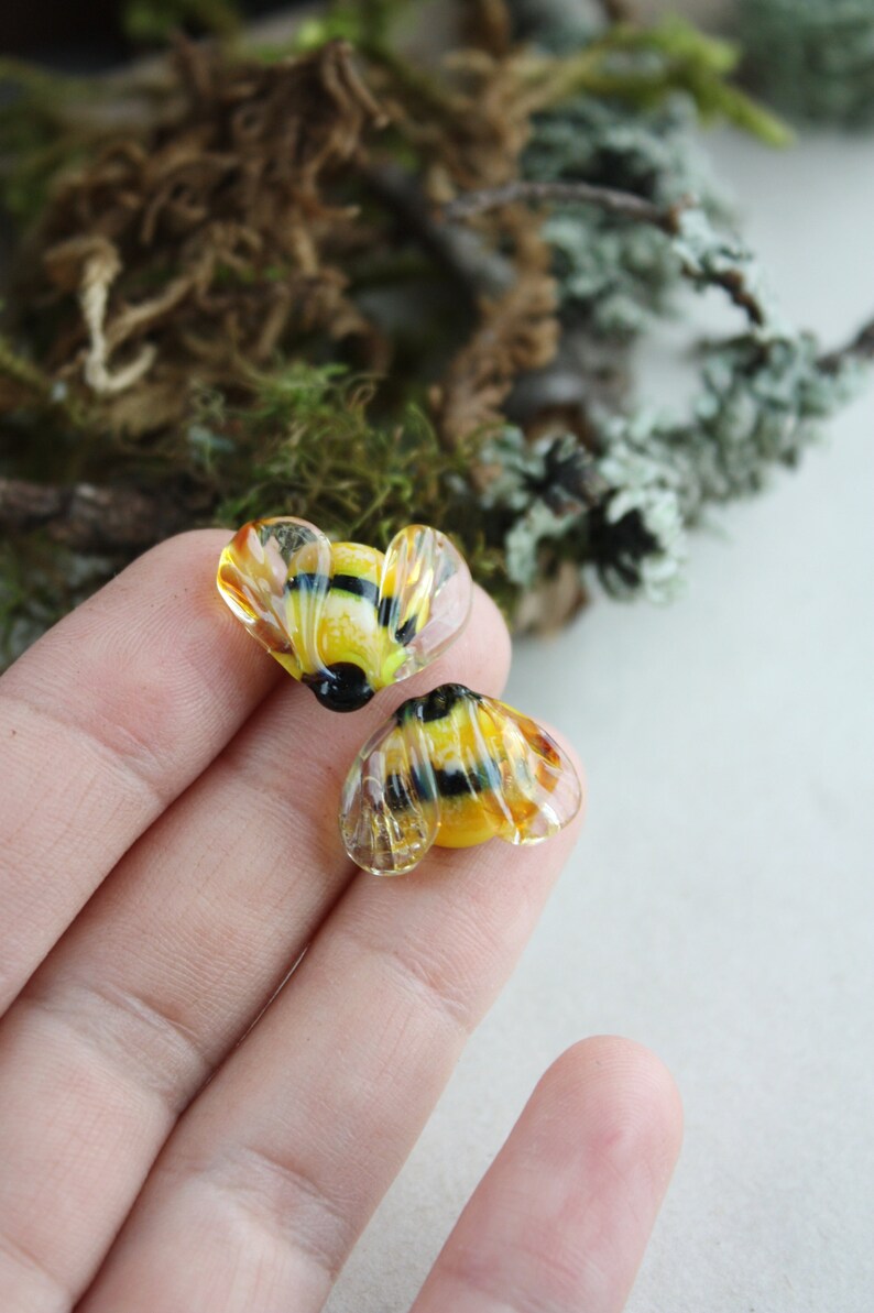 Lampwork Bumblebee Beads Handmade Glass Beads Bee humble-bee | Etsy