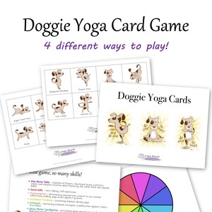 Doggie Yoga Card Activiteit, Therapeutische Yoga, Yoga voor kinderen, bezigheidstherapie, hersenbreuk, yogakaarten, dierenyoga, yogaspellen, OT, PT